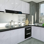Glossy Marble Paper Granite Gray/White Wallpaper Peel and Stick Wallpaper Self - Image 2