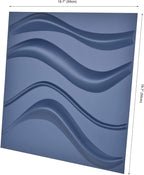 Art3d Navy Blue 3D Wall Panel PVC Slim Wave Covers 32 Sqft, - Image 5