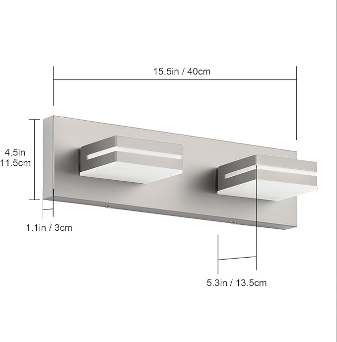 SineRise LED Modern Bathroom Vanity Light Fixtures, Brushed Nickel Modern - Image 7
