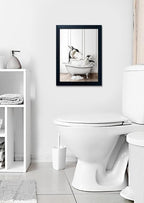 Framed Kids Bathroom Wall Decor Funny Bathroom Wall Art Black and White Canvas - Image 7