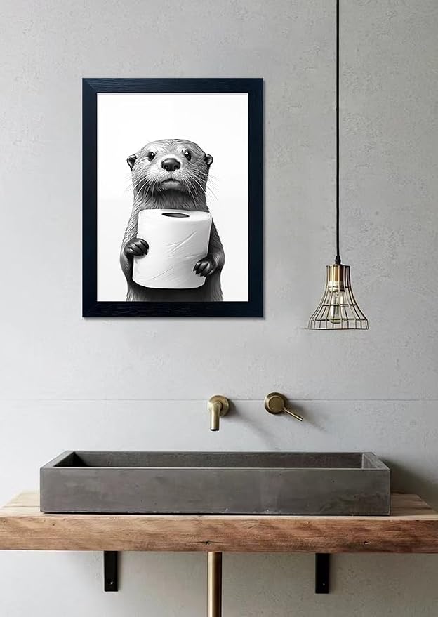 Black and White Bathroom Wall Art, Funny Bathroom Wall Decor, Toilet Paper in - Image 8