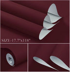 Dimoon 118''x17.7'' Red Peel and Stick Wallpaper Contact Paper Modern Self - Image 3