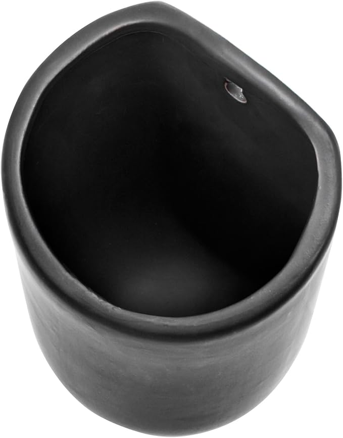 MyGift 7.5 Inch Wall Mounted Modern Matte Black Ceramic Cylindrical Plant - Image 7