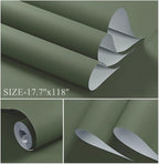 Dimoon 590''x17.7'' Green Peel and Stick Wallpaper Contact Paper Modern Self - Image 2