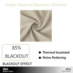 LEMOMO Light Beige Blackout Curtains 52 x 84 Inch Long Beige Curtains Set of 2 - Image 3