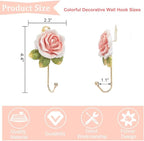 3 Pack Pink Flower Decorative Hooks - Image 2