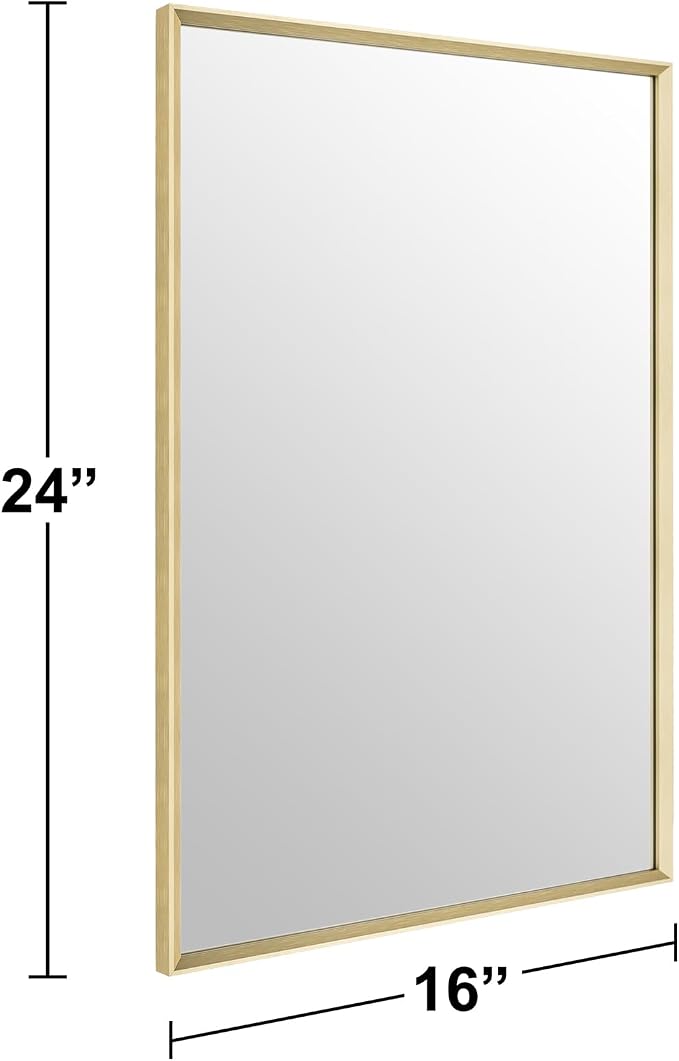 BOMINICA Brushed Gold Bathroom Mirror - Image 4