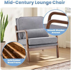 DUMOS Mid Century Modern Accent Chair, 16'' Seat Height Cozy Lounge Chair - Image 6