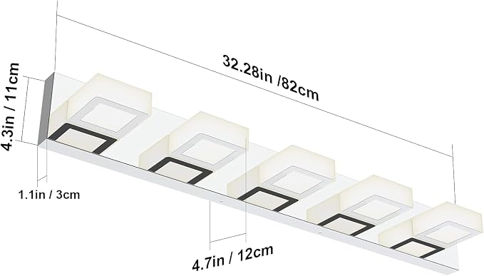 Ralbay Chrome Vanity Lights for Bathroom Acrylic Rotable 360° LED Modern - Image 6