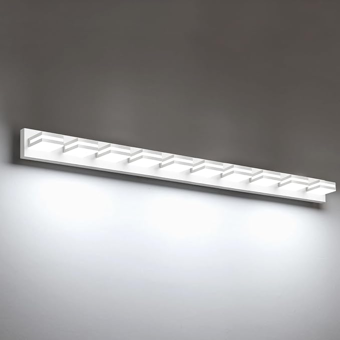 IZORRO LED Modern Bathroom Lights Fixtures, Matte White Acrylic Wall Lighting by IZORRO