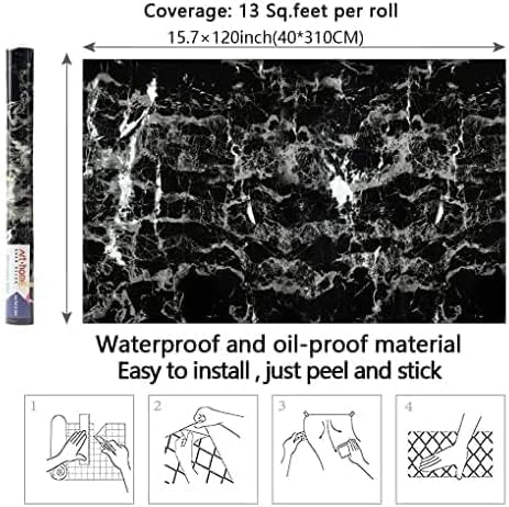 Arthome Black Marble Contact Paper, Peel and Stick Black Paper, Self Adhesive - Image 8