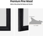 36" x 48" Rustic Wooden Framed Wall Mirror - Image 4