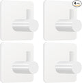 Fotosnow White Adhesive Towel Hooks: 15LB Heavy Duty Wall Hooks Stick on Shower by Fotosnow