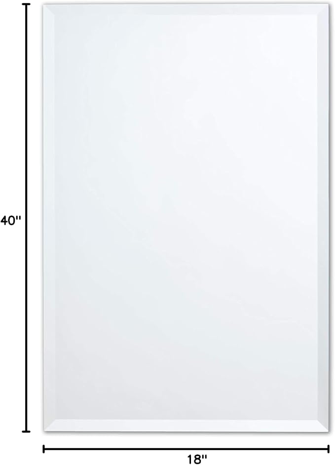 Better Bevel Frameless Rectangle Mirror | 18" x 40" Bathroom Wall Mirror - Image 10