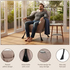 Welnow Lazy Chair for Adults，Modern Reading Accent Chair,Khaki Single - Image 4