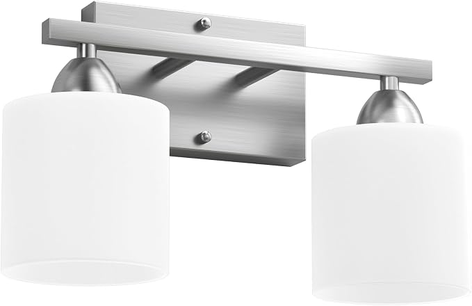 Bathroom Lighting Fixtures Over Mirror Brushed Nickel, Anti-Rust 2-Light - Image 8