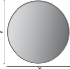 Itrue 36 Inch Round Wall Mirror, Brushed Silver Metal Frame Circle Bathroom - Image 9