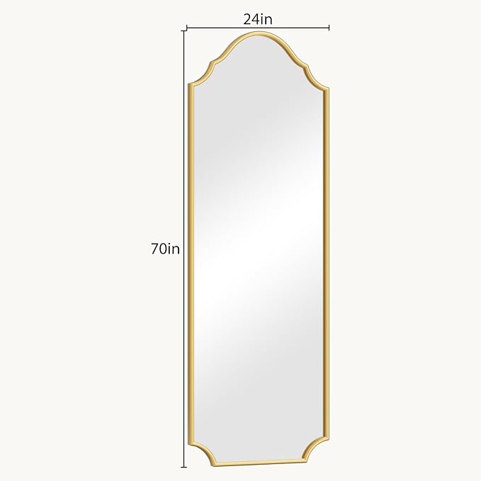 WallBeyond Arched Full Length Mirror Wall Mounted, Living Room, Hanging or - Image 7