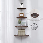 Corner Shelves, Floating Corner Shelf, Round End - Image 2