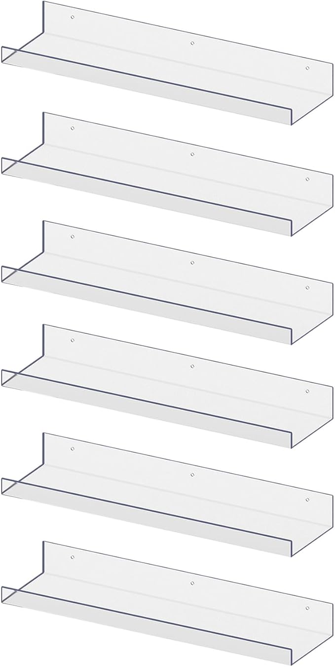 RLAVBL 6 Pack Acrylic Shelves, Living Room, Kitchen Storage by RLAVBL