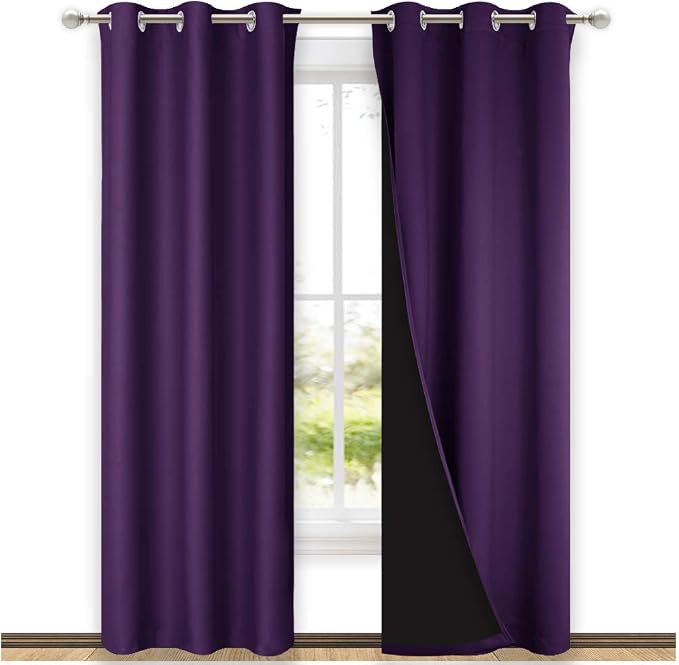 NICETOWN Royal Purple Full Shade Curtain Panels, Pair of Thermal Insulated & by NICETOWN