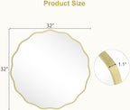 WallBeyond Round Wavy Mirror for Wall Decorative 32 inch, Modern Round Mirror - Image 6