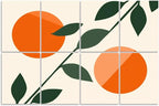 8 Pack Art Acoustic Panels Sound Absorbing Boho Botanical Leaf Orange Green by Unknown