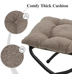 15"(H) Folding Ottoman, Foldable Footrest Stool, Portable Small Foot Stool for Couch, Collapsible Foot Rest Ottoman for Sofa, Padded Ottomans for Home, Living Room, Bedroom, Light Brown - Image 5