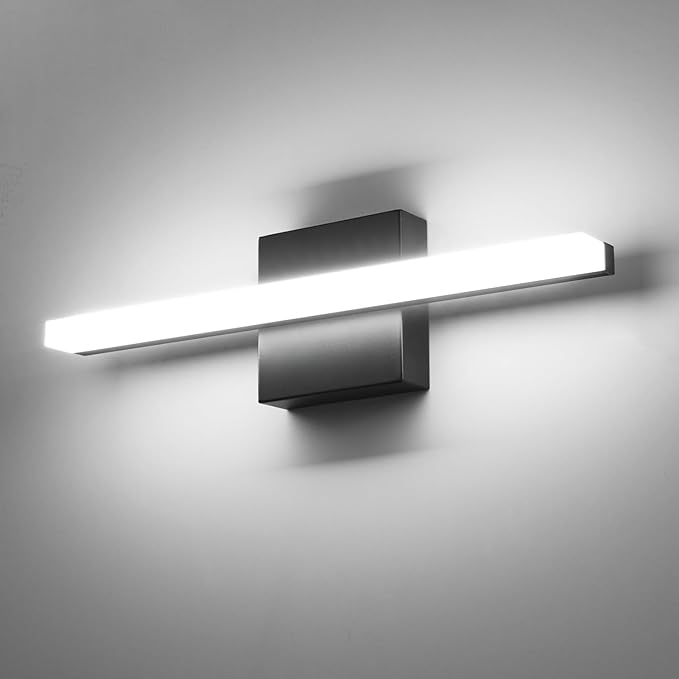 Combuh LED Bathroom Light Fixtures Over Mirror, 16 Inch 9W Black Vanity Light by Combuh