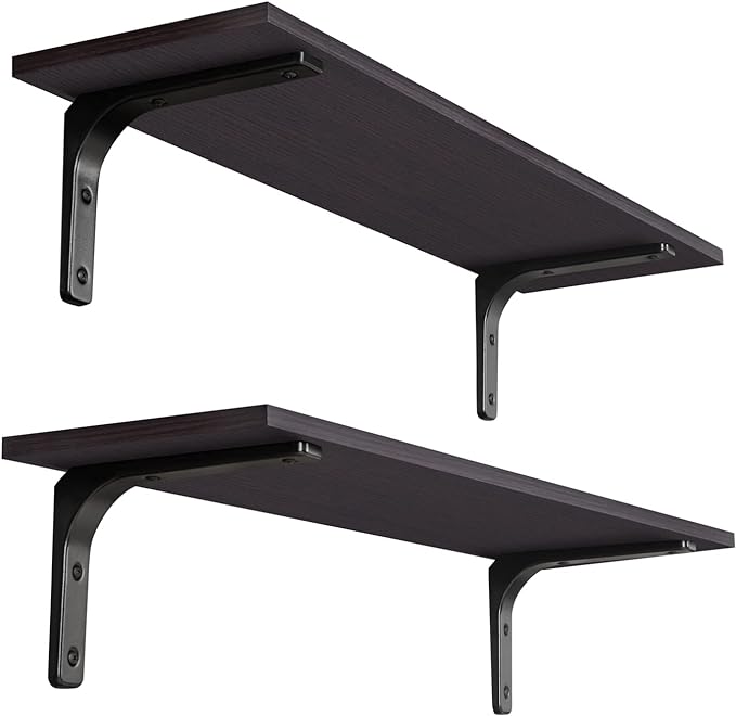 DINZI LVJ Long Wall Shelves, 31.5 Inch Wall Mounted Shelves Set of 2, by DINZILVJ