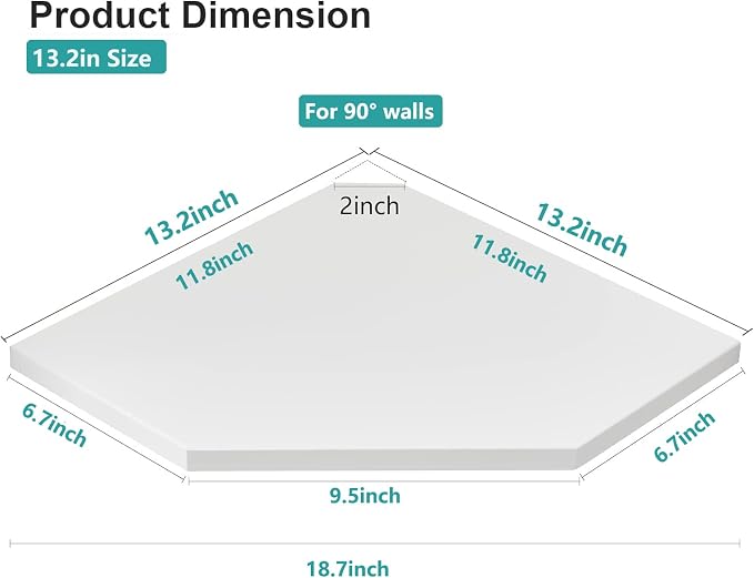 Corner Wall Shelves, Corner Floating Shelves Set of 2 Solid Oak Wood Display - Image 2
