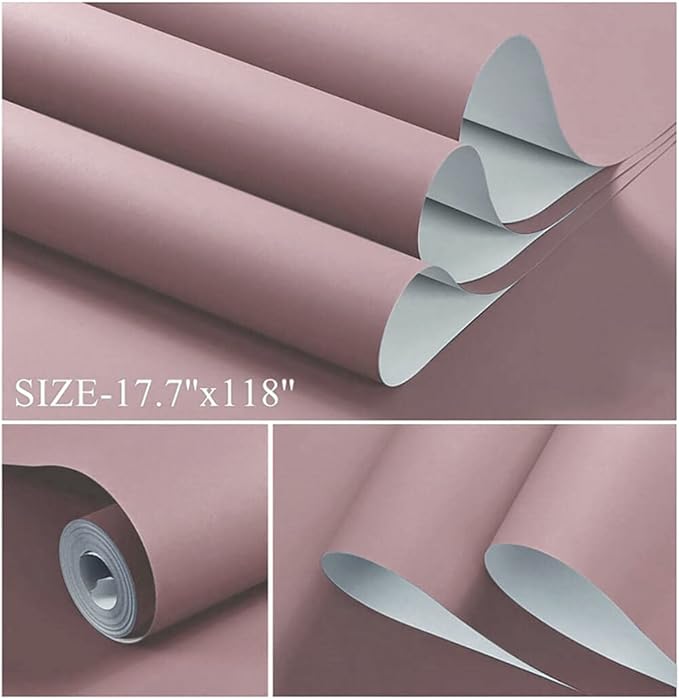 Dimoon 78.7''x17.7'' Pink Peel and Stick Wallpaper Contact Paper Modern Self - Image 2