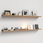 Boswillon 55.1 Inches Long Floating Shelves, 2 Set Rustic Wall Shelf by Boswillon