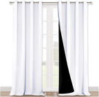 NICETOWN White 100% Blackout Curtains - Image 2
