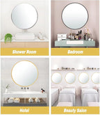 SCWF-GZ 20" Round Mirror Circle Wall Mounted Hanging or Against Wall Metal - Image 8