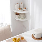 Corner Shelf, Solid Oak Wood Floating Corner Shelf Wall Mount Round End - Image 7