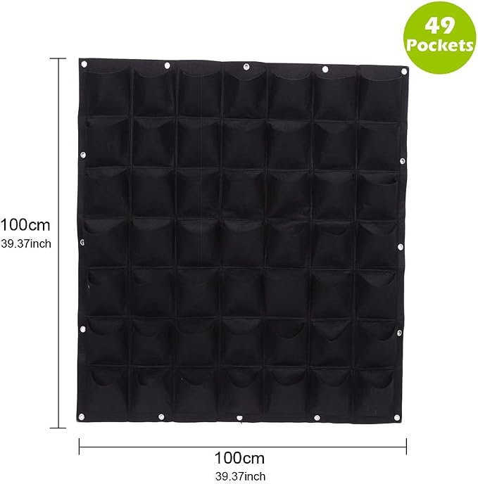 Hanging Planting Grow Bags, 49 Pockets Hanging Vertical Wall Planter Wall - Image 2