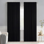MIULEE Black Back Tab Blackout Curtains 84 Inch Length 2 Panels Set by MIULEE