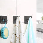 Fotosnow Black Adhesive Towel Hooks Heavy Duty Stick on Wall Hooks Shower Hooks - Image 3