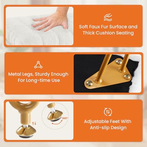 DUMOS Vanity Stool Chair, Ottoman with Storage for Living Room, Bedroom - Image 6