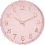 HZDHCLH Pink Wall Clocks Battery Operated, 12 inch Silent Non Ticking Modern by HZDHCLH