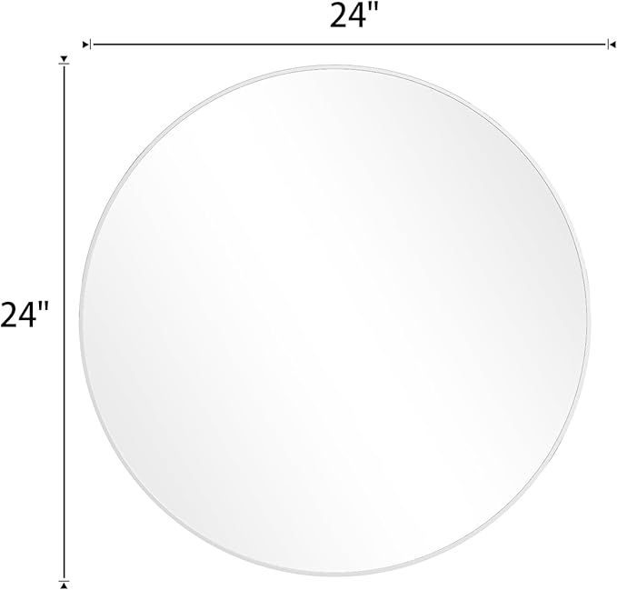 BEAUTYPEAK 24 Inch Round Mirror, Metal Frame Circle Mirror, Wall Mounted - Image 9