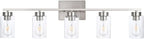 5 Light Bathroom Vanity Light Fixtures, Brush Nickel Modern Wall Lights - Image 2