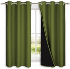 NICETOWN 100% Blackout Curtains 45 inches Long, Olive Green, 1 Pair, 42 inches - Image 2
