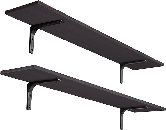 DINZI LVJ Long Wall Shelves, 47.3Inch Wall Mounted Shelves Set of 2, Extra by DINZILVJ
