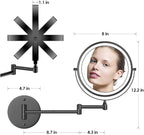 Rocollos Rechargeable Wall Mounted Lighted Makeup Mirror, 8 Inch Double-Sided - Image 6