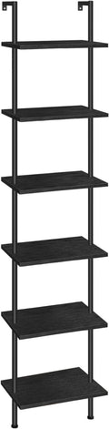 HOOBRO DIY Ladder Shelf, 6-Tier Wooden Wall Mounted Bookshelf, Narrow Bookcase by HOOBRO