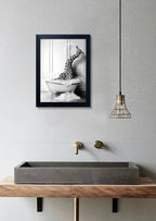 Black and White Bathroom Wall Art Funny Giraffe in Bathtub Wall Decor Framed - Image 6