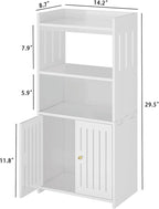 HAYOFAMY Bathroom Storage Cabinet, 4-Tier White Floor Cabinet Freestanding - Image 3
