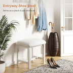 White Vanity Stool, Small Vanity Chair, Makeup Bench Seat for Deak - Image 4